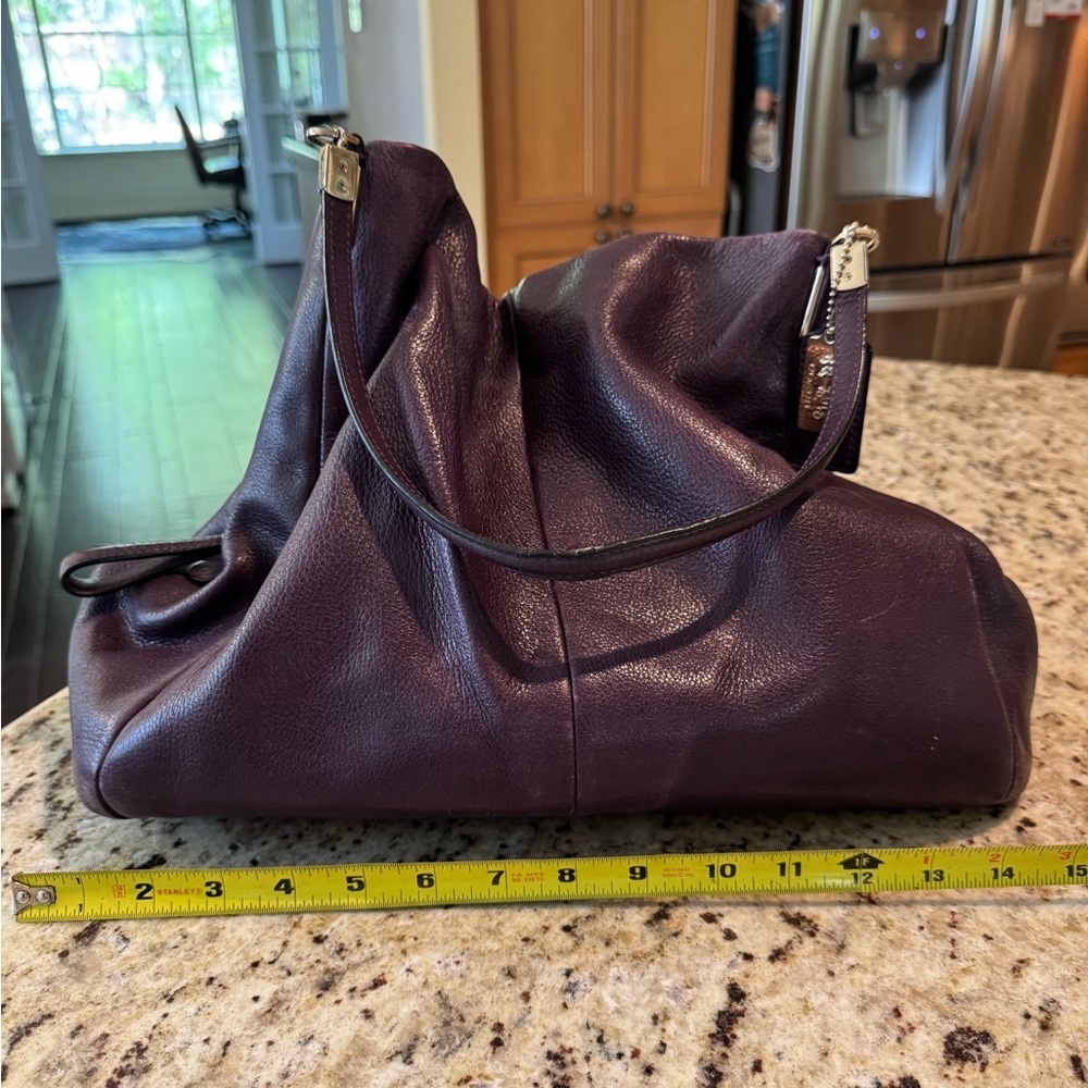 Coach Purple Leather Hobo Bag